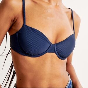 Abercrombie navy blue bikini top small